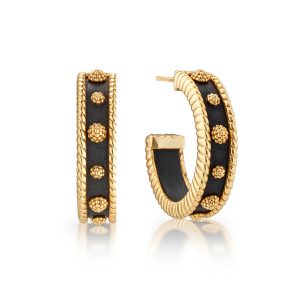 Berry Medium Hoop Earrings - Ebony