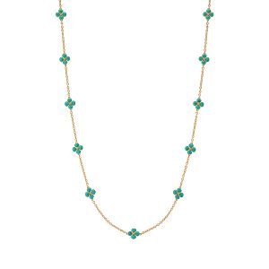 Berry Clover Double Sided Necklace. 28 - Turquoise