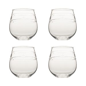 Isabella Acrylic Stemless Wine GlassSet/4