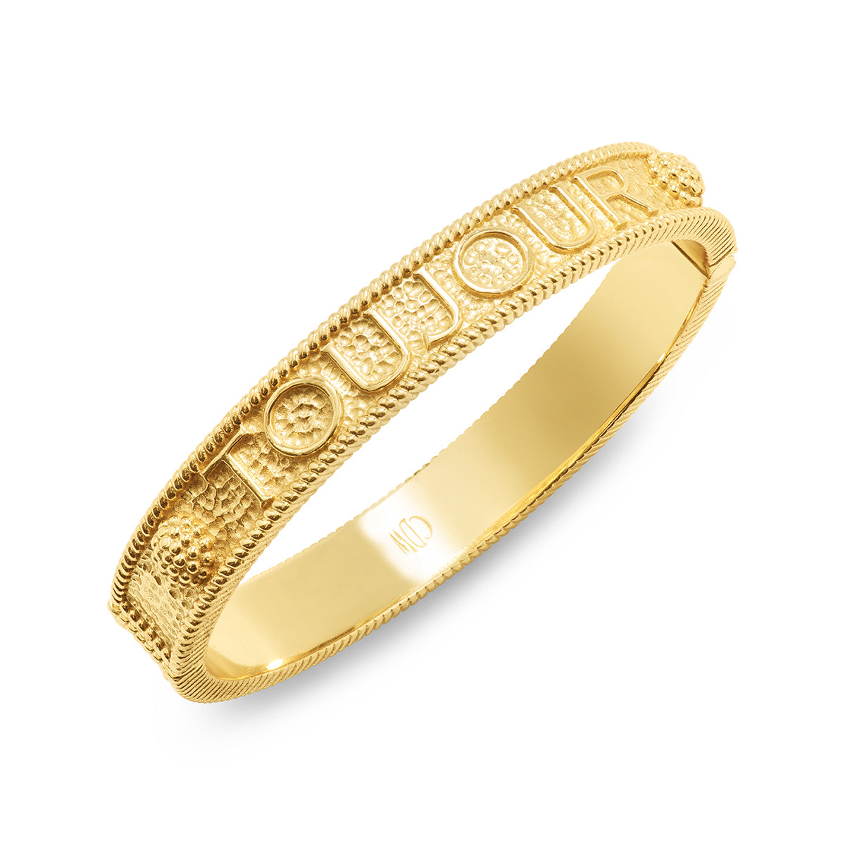 L'Amour Toujour Hinged Bangle - Gold - Image 5