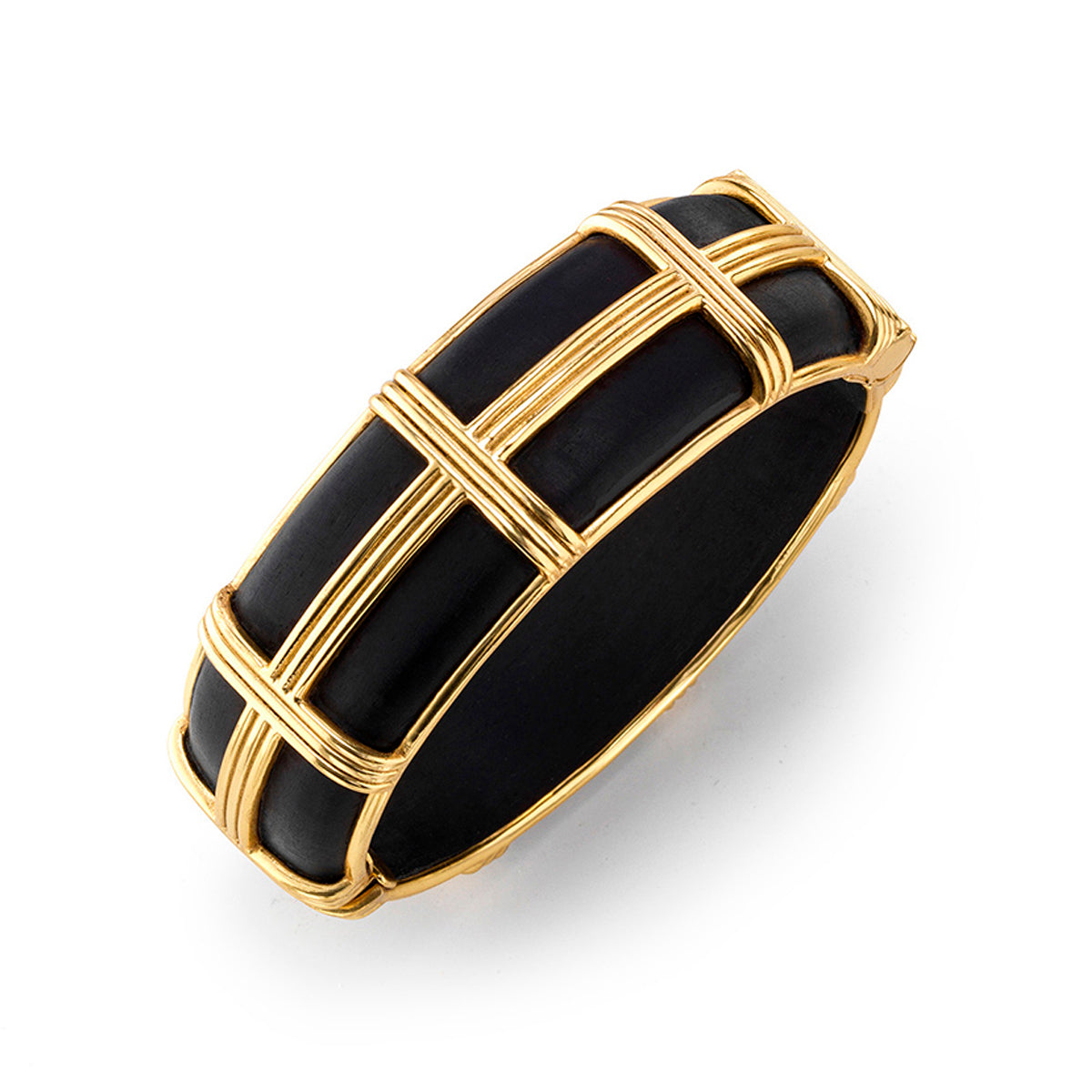 Gaia Hinged Bangle. S/M - Ebony - Image 3