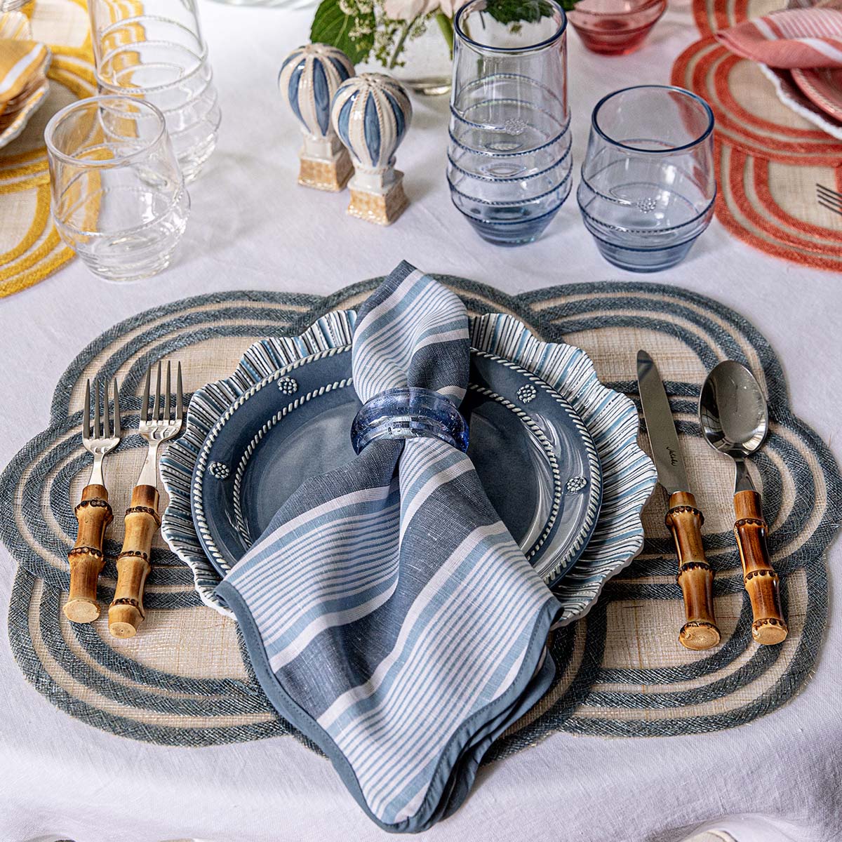 Cabana Stripe Napkin Set/4 - Ocean - Image 5