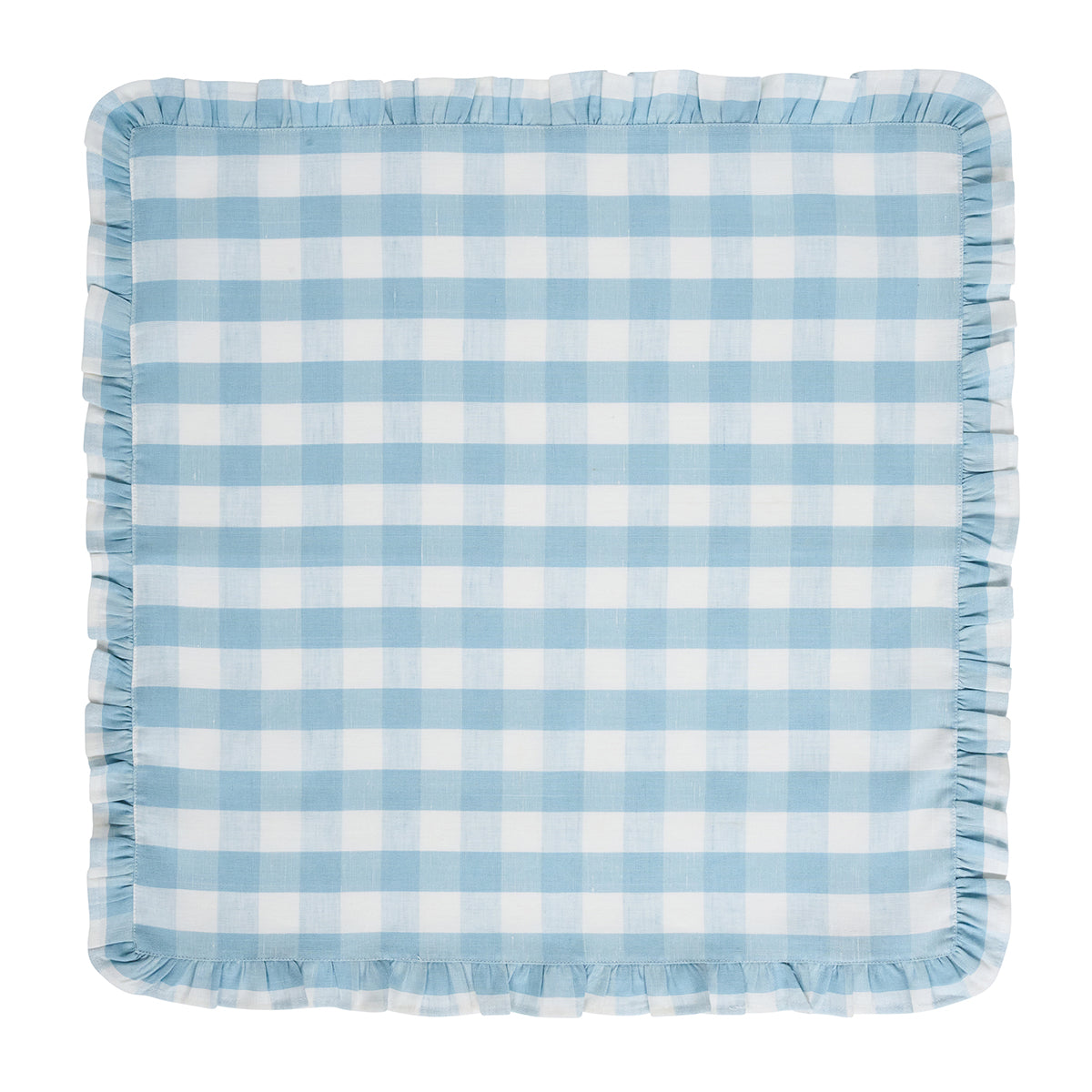Gingham Ruffle Napkin Set/4 - Ocean - Image 3