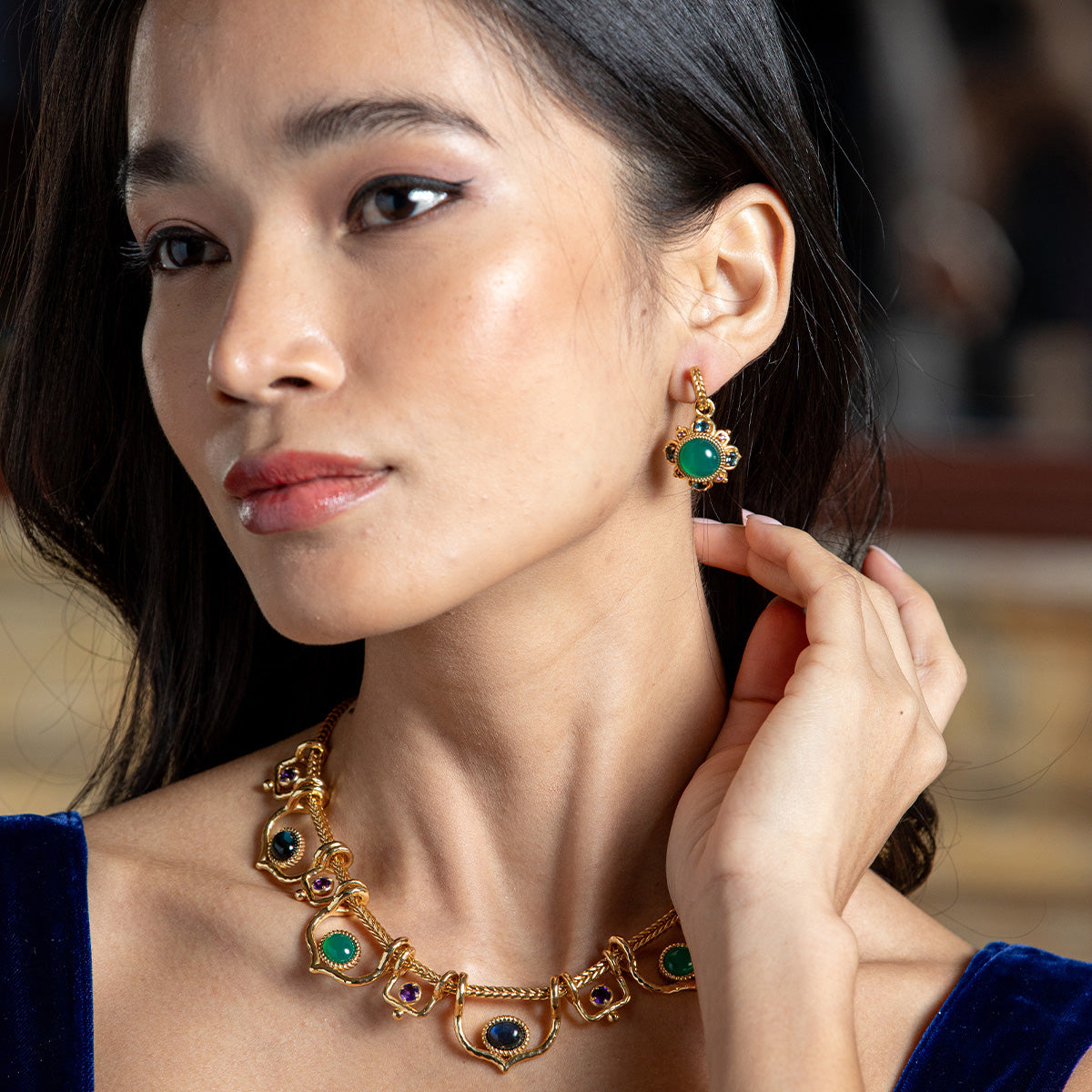 Contessa Post Drop Earrings - Multi - Image 2