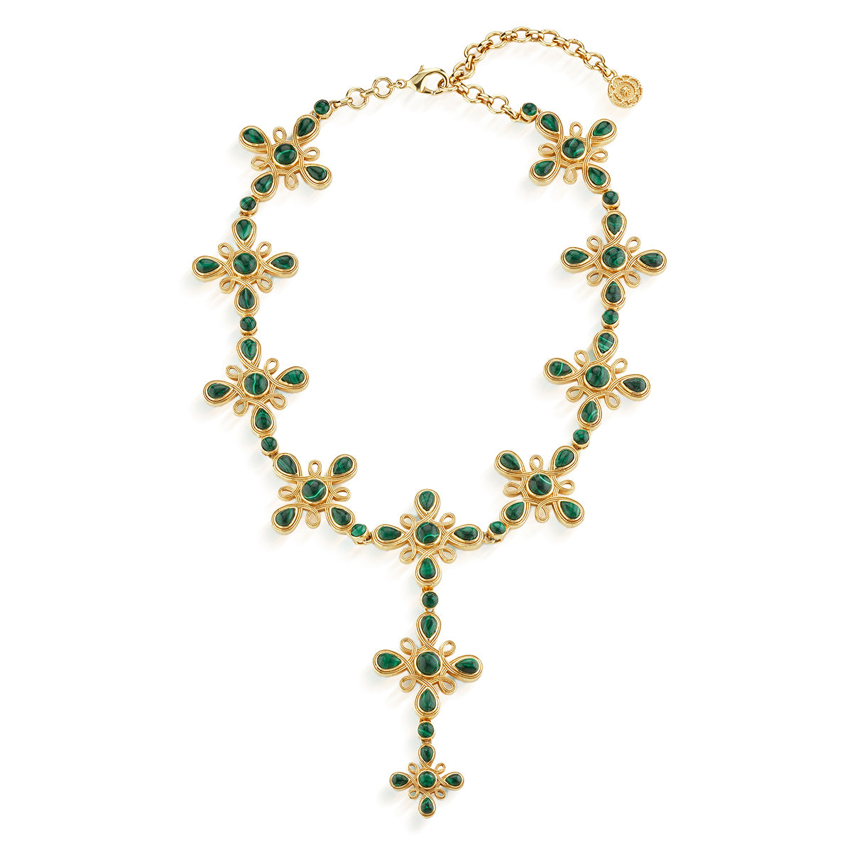Monique Gem Convertible Necklace. 16+2 - Malachite