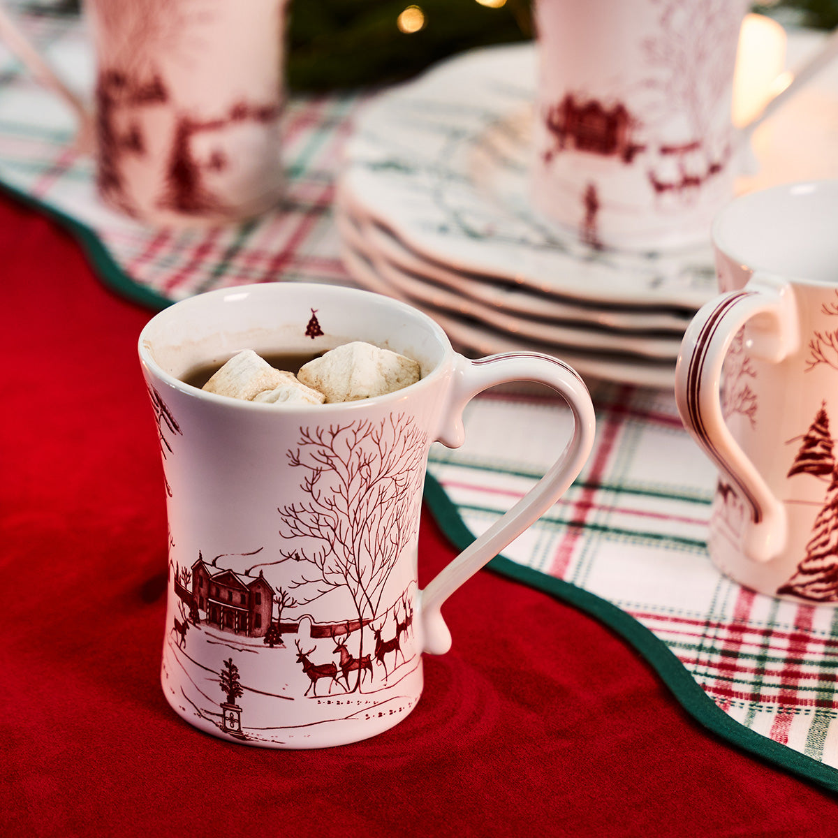 Country Estate Winter Frolic 16pc Place Setting - Ruby - Image 3