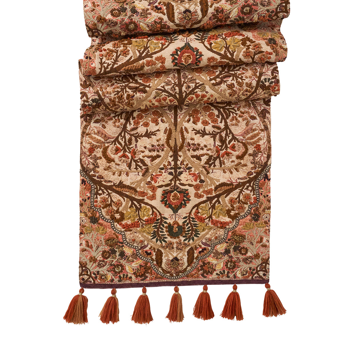 Willa Embroidered 18 x 90 Table Runner - Amber