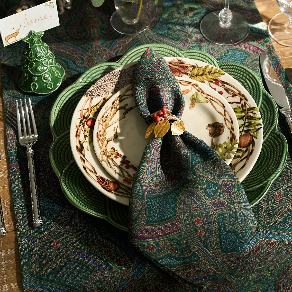 Paisley 18 x 90 Table Runner - Evergreen - Image 4