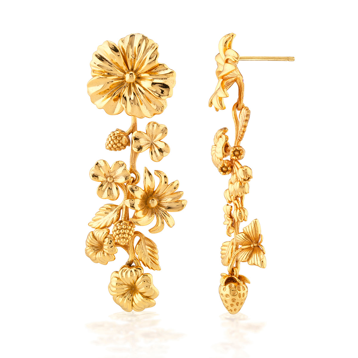 Meadow Walk Bouquet Mismatched Grande Earrings - Gold - Image 3
