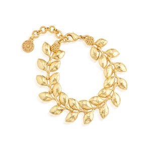 Golden Laurel Link Bracelet. 7+2 - Gold