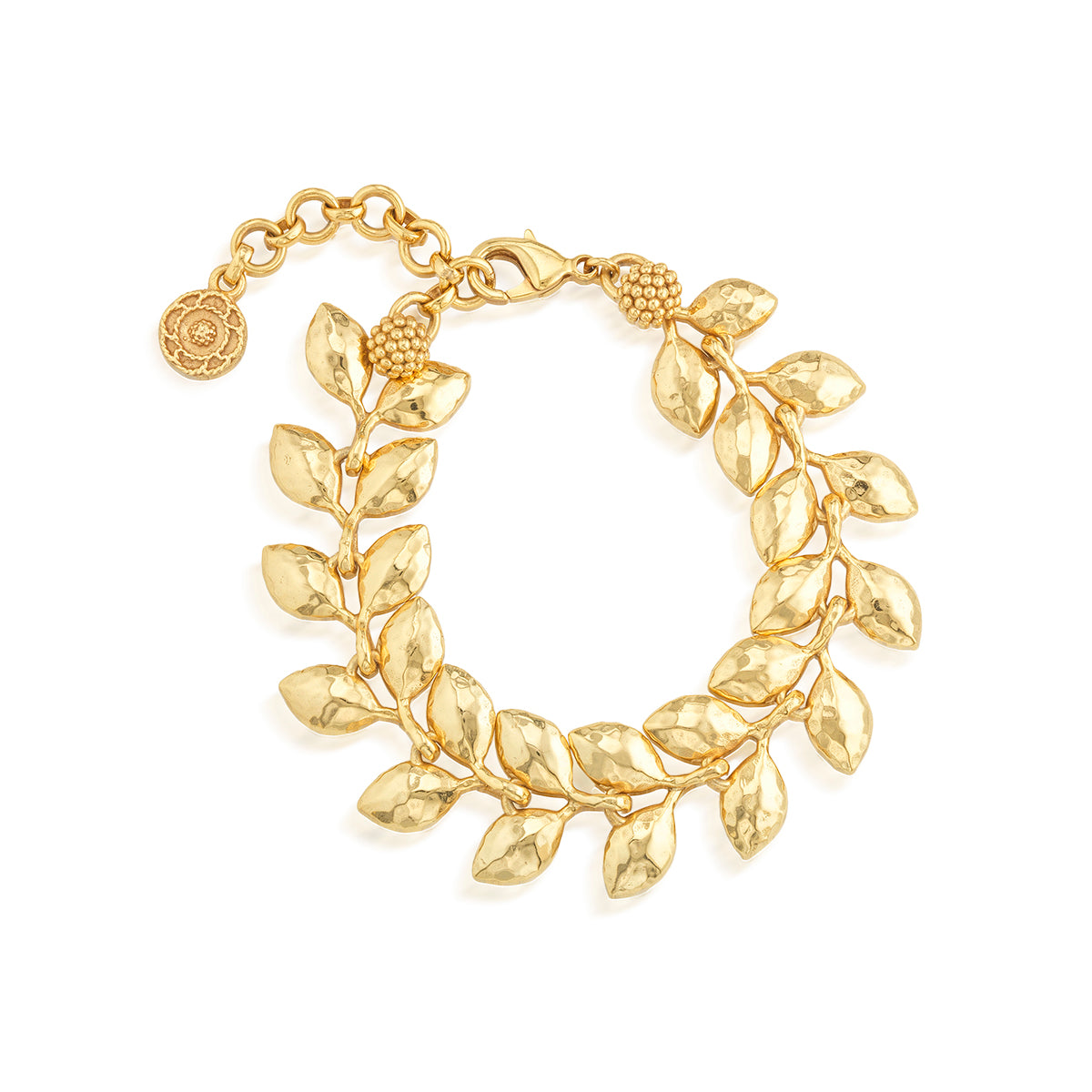 Golden Laurel Link Bracelet. 7+2 - Gold