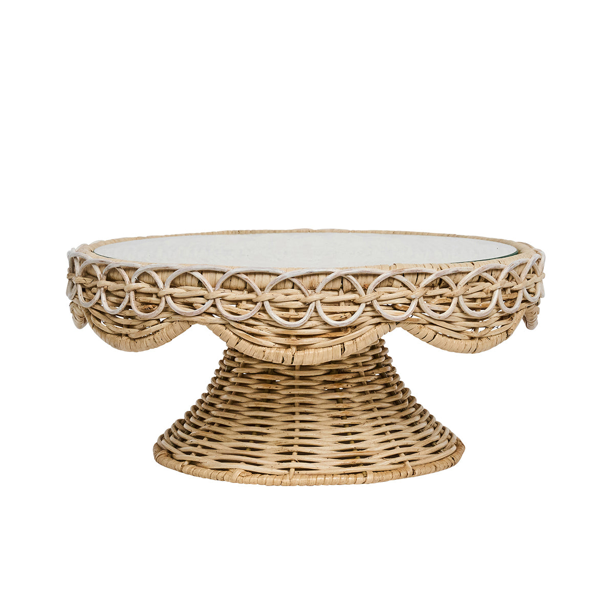 Provence Rattan Cake Stand - Whitewash