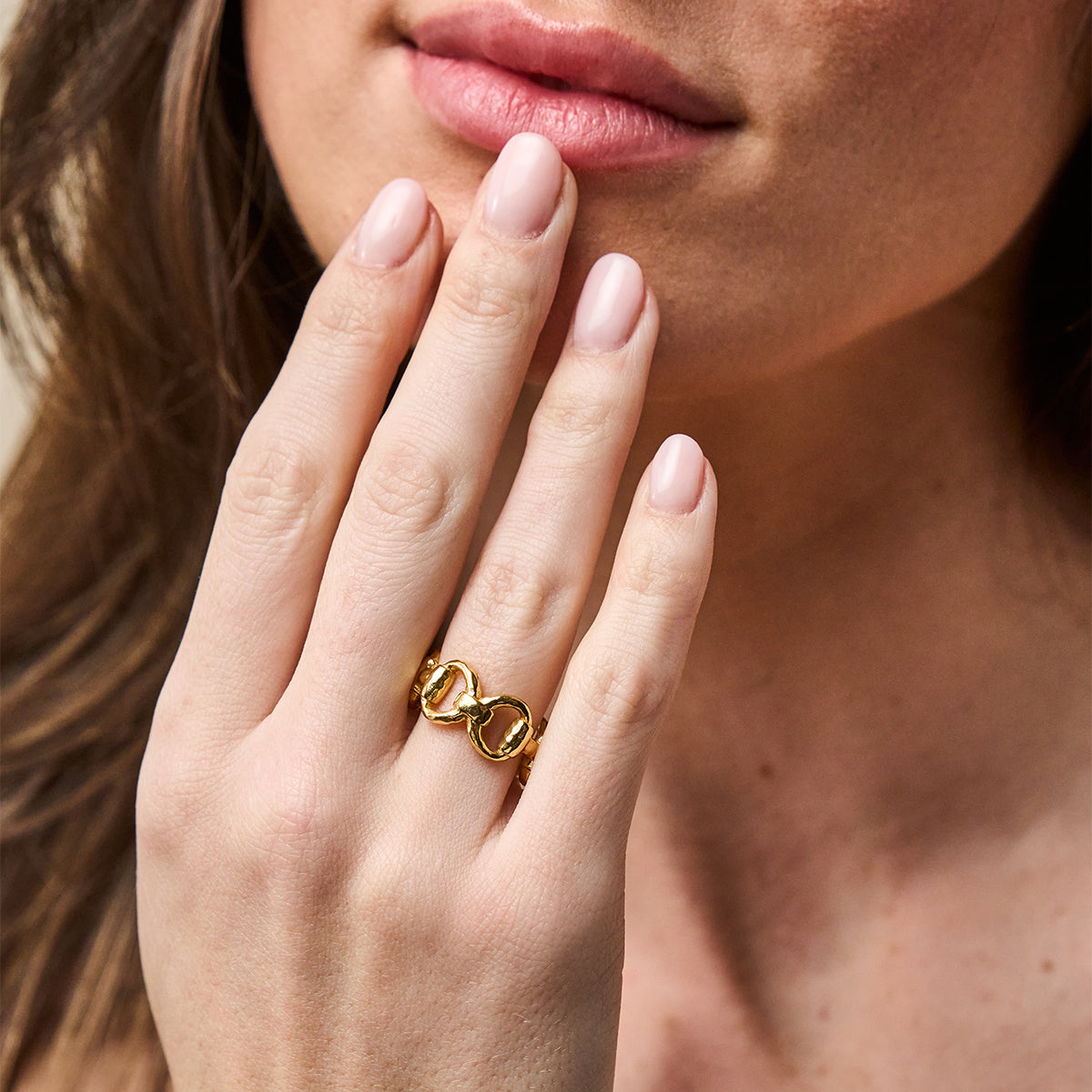 Equestrian Snaffle Bit Ring - Gold - Image 2