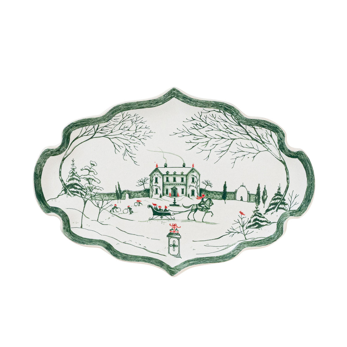 Country Estate Winter Frolic 7 Tray - Evergreen