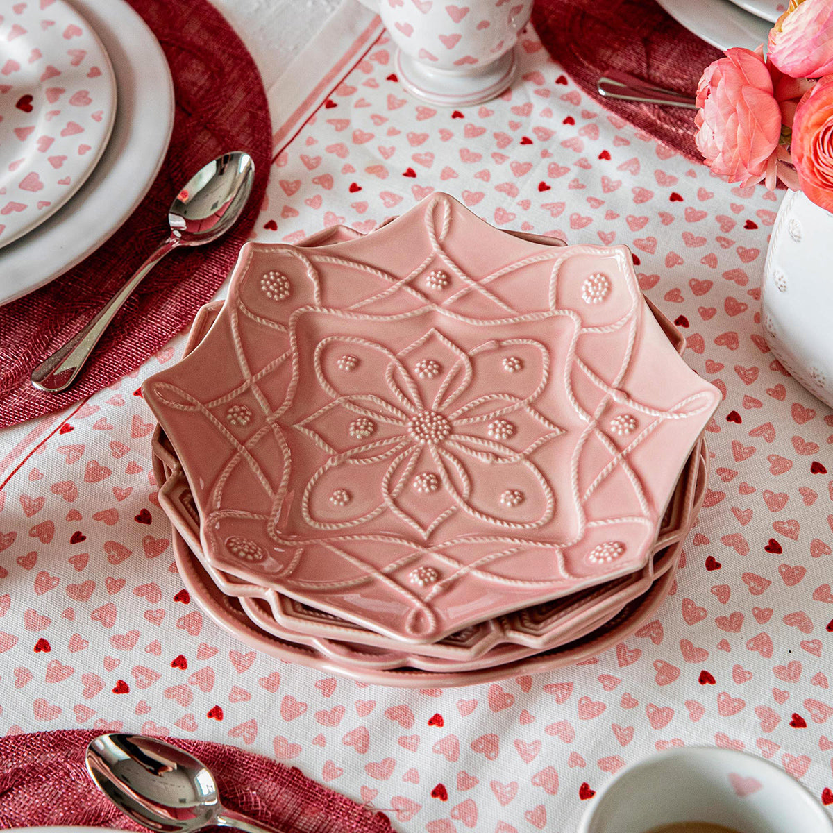 Jardins du Monde Dessert/Salad Plate Assorted Set/4 - Blush - Image 5