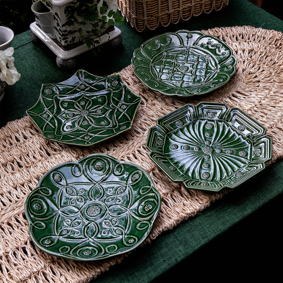 Jardins du Monde Dessert/Salad Plate Assorted Set/4 - Basil - Image 4