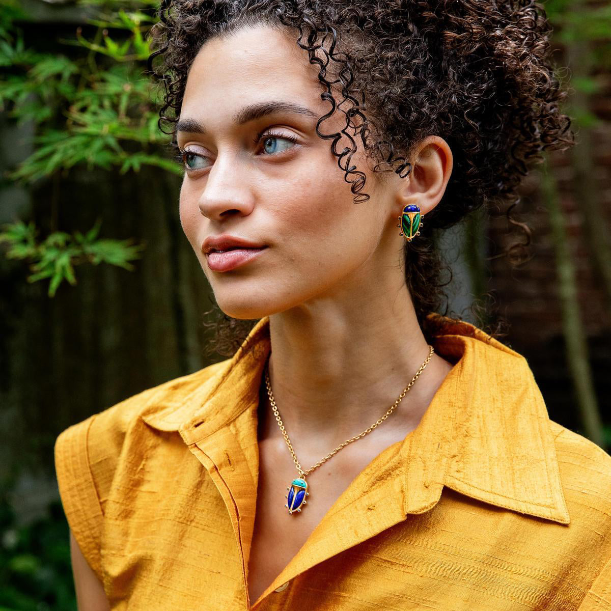 Scarab Charm Necklace. 16+2 - Multi - Image 5
