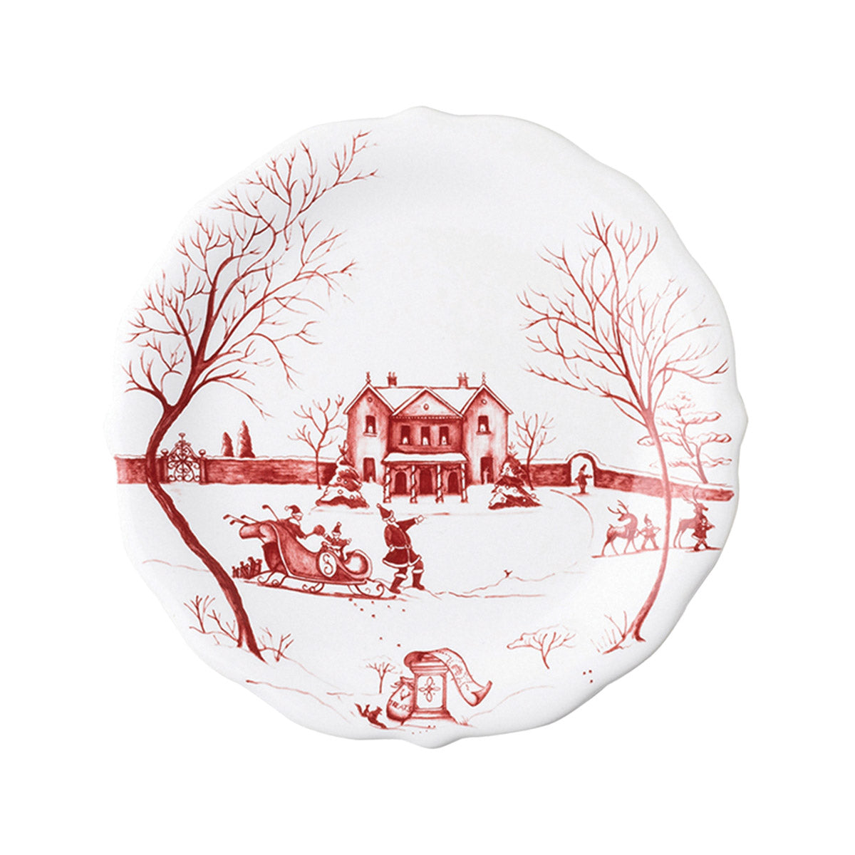 Country Estate Winter Frolic Party Plate Assorted Set/4 - Ruby - Image 7