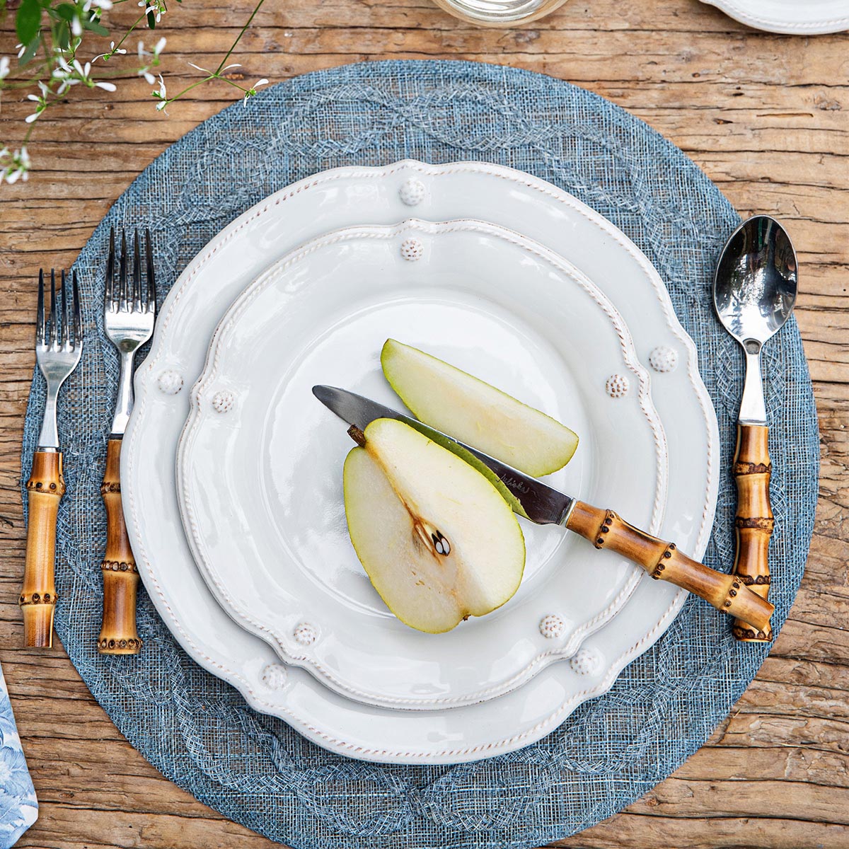 Berry & Thread Flared Dessert/Salad Plate - Whitewash - Image 3