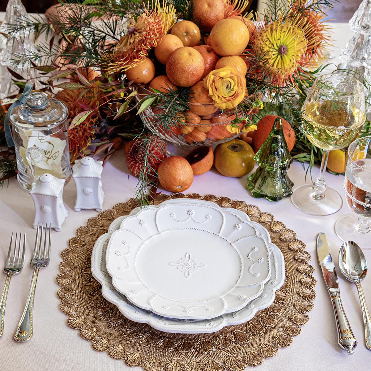 Jardins du Monde Dessert/Salad Plate - Whitewash - Image 4