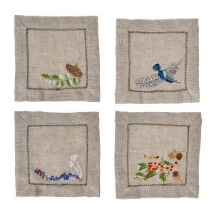 Forest Walk Cocktail Napkin Assorted Set/4 - Multi