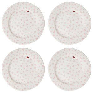 Love You More Dessert/Salad Plate Set/4 - Pink
