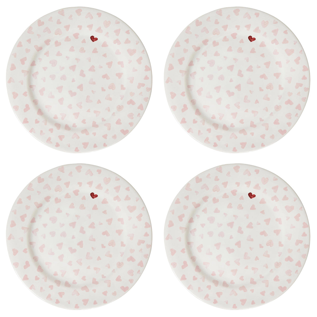 Love You More Dessert/Salad Plate Set/4 - Pink