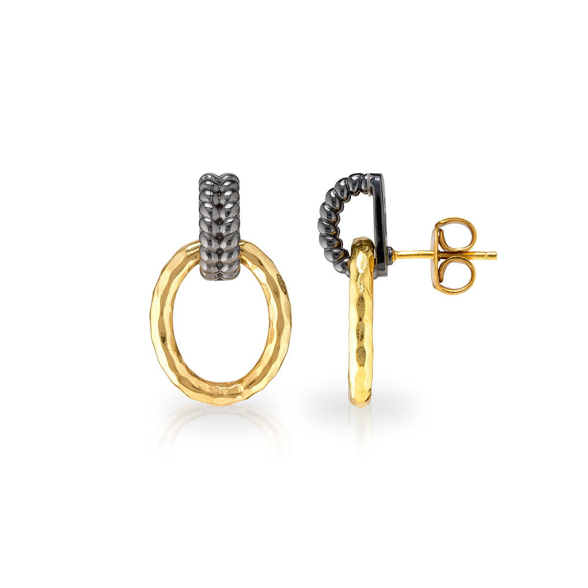 Cleopatra Regal Link Earrings - Gold/Midnight - Image 3