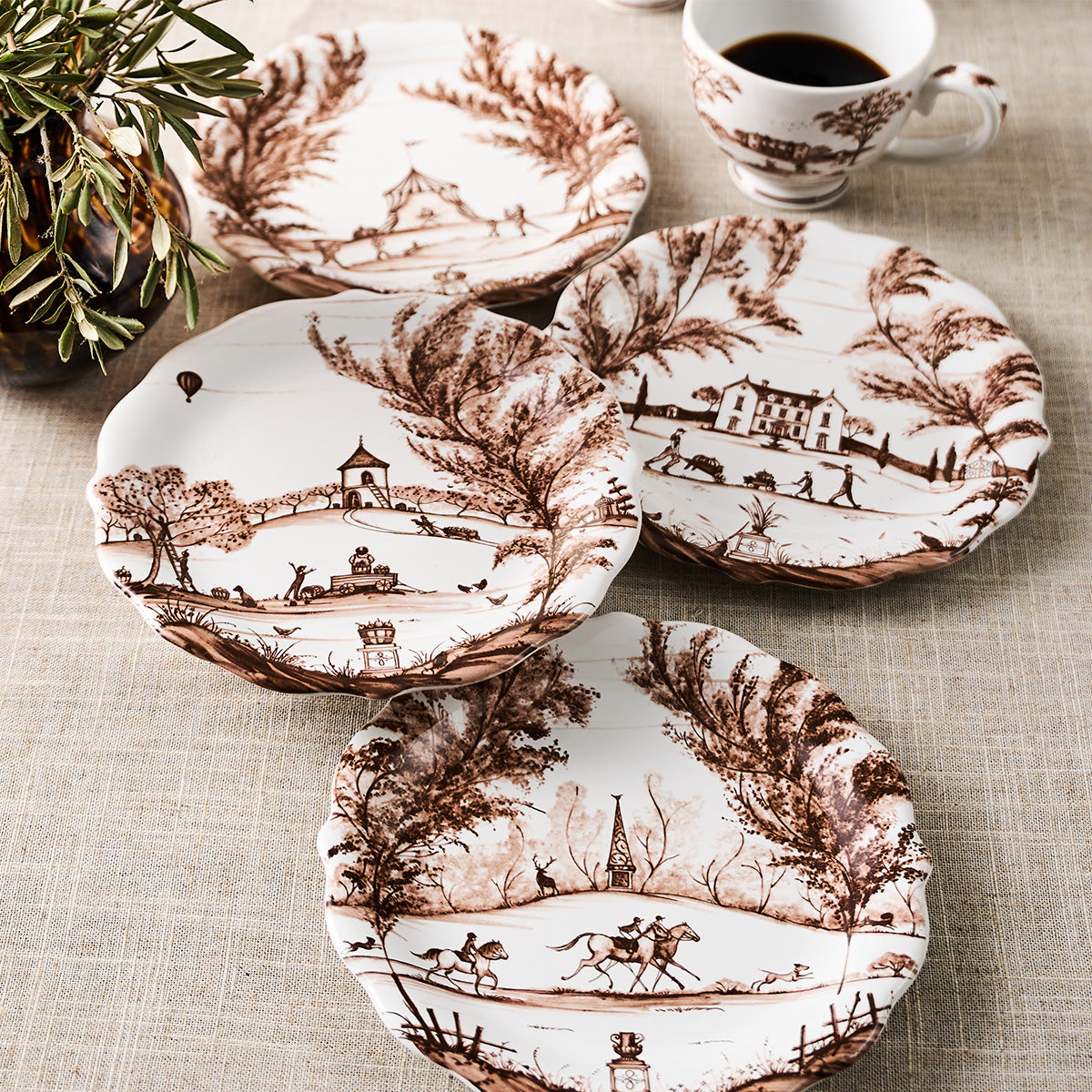 Country Estate Harvest Party Plate Assorted Set/4 - Sepia - Image 4
