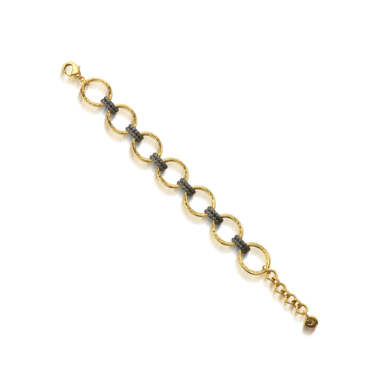 Cleopatra Grande Link Bracelet. 7+1.5 - Gold/Midnight - Image 3