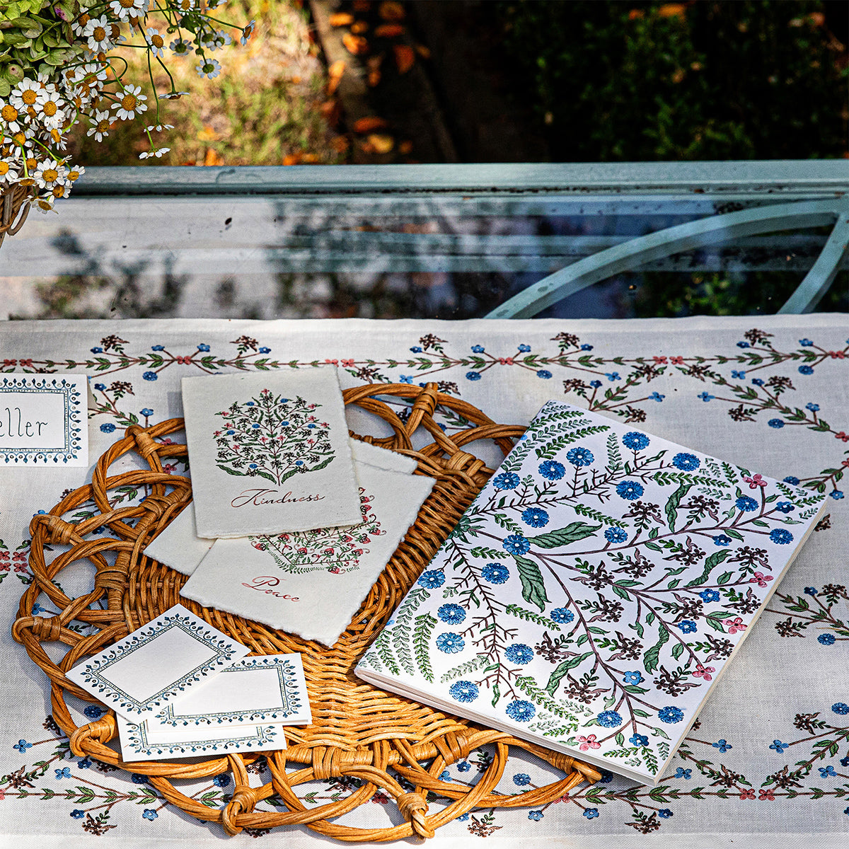 Villa Seville Embroidered 7 x 10 Paper Journal - Chambray - Image 4