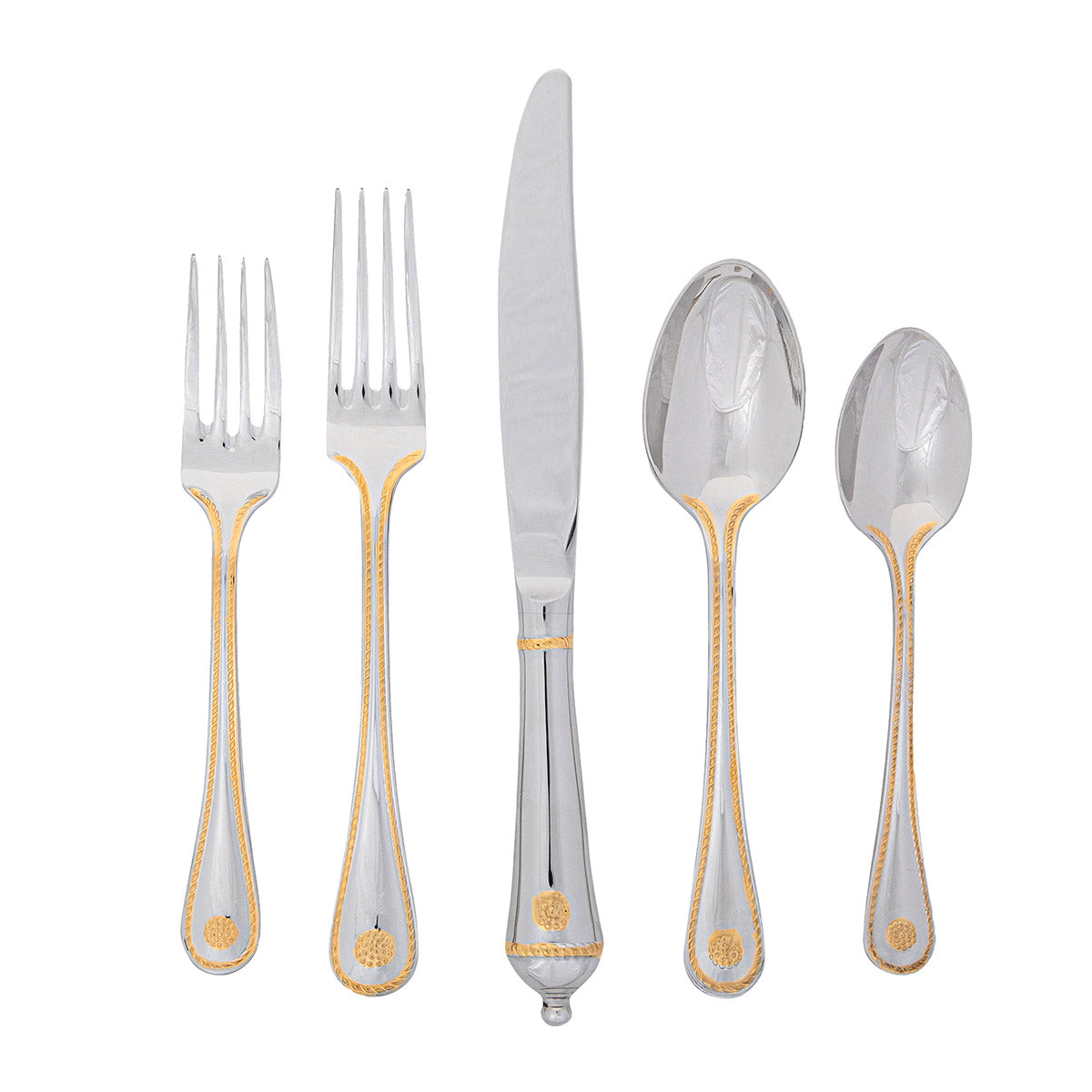Berry & Thread 20pc Place Setting - Polished with Gold - Image 2