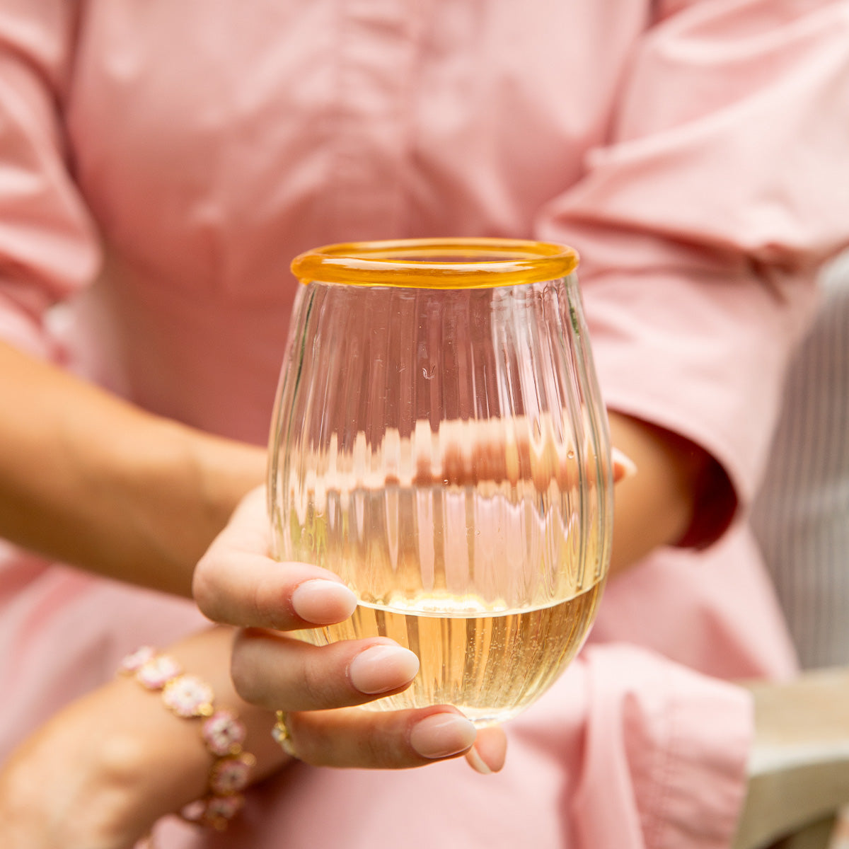 Nell Stemless Wine Glass - Daffodil - Image 3