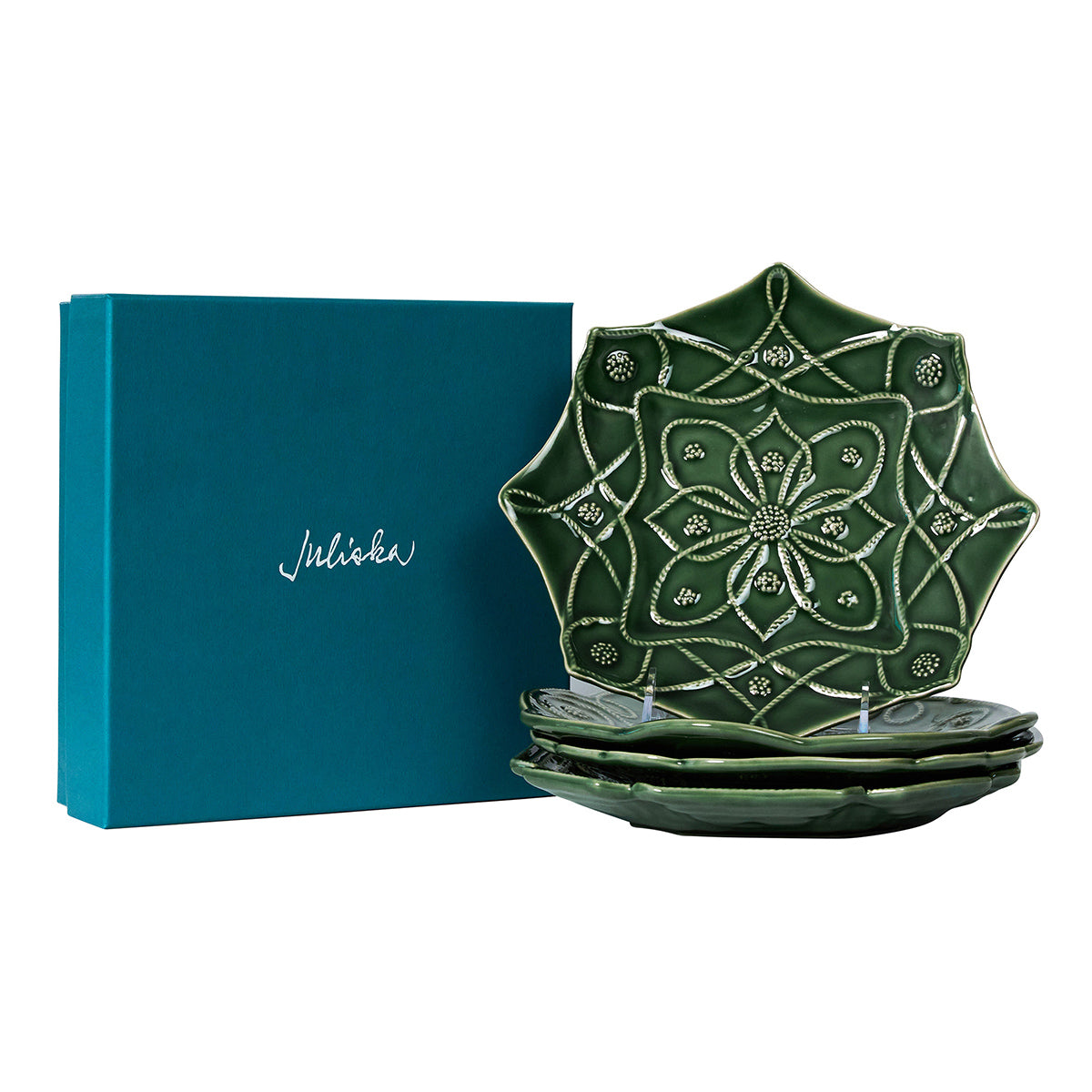 Jardins du Monde Dessert/Salad Plate Assorted Set/4 - Basil - Image 2