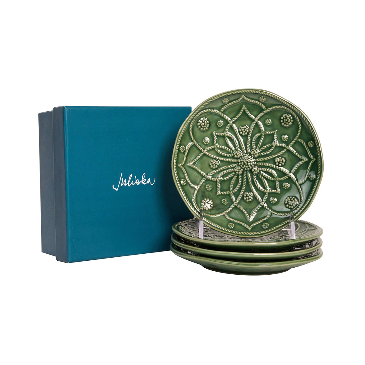 Jardins du Monde Side/Cocktail Plate Assorted Set/4 - Basil - Image 2