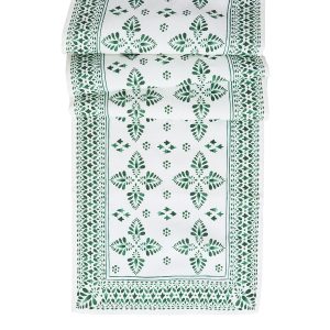 Iberian Border 18 x 90 Table Runner - Evergreen