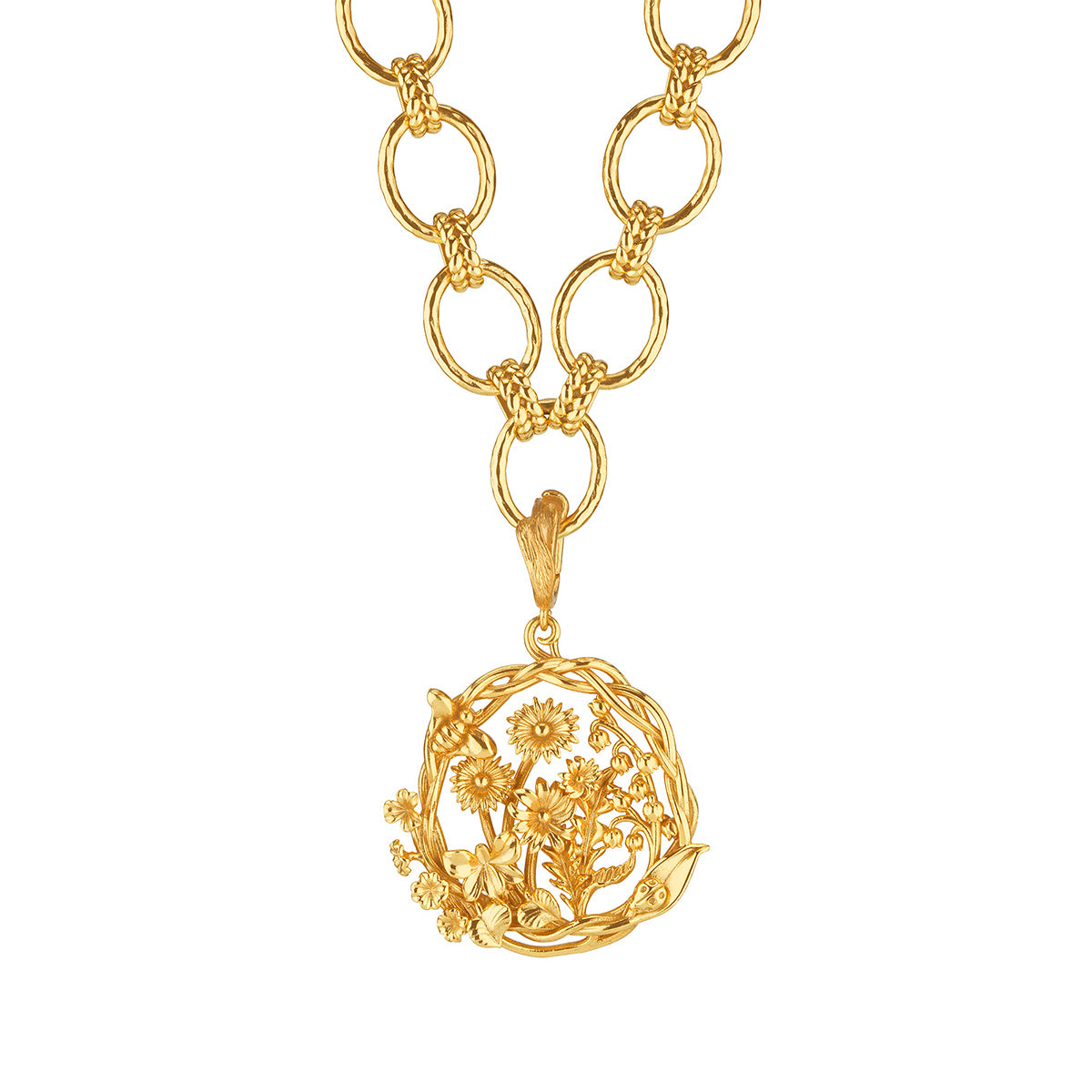 Meadow Wildflower Charm/Pendant - Gold - Image 3
