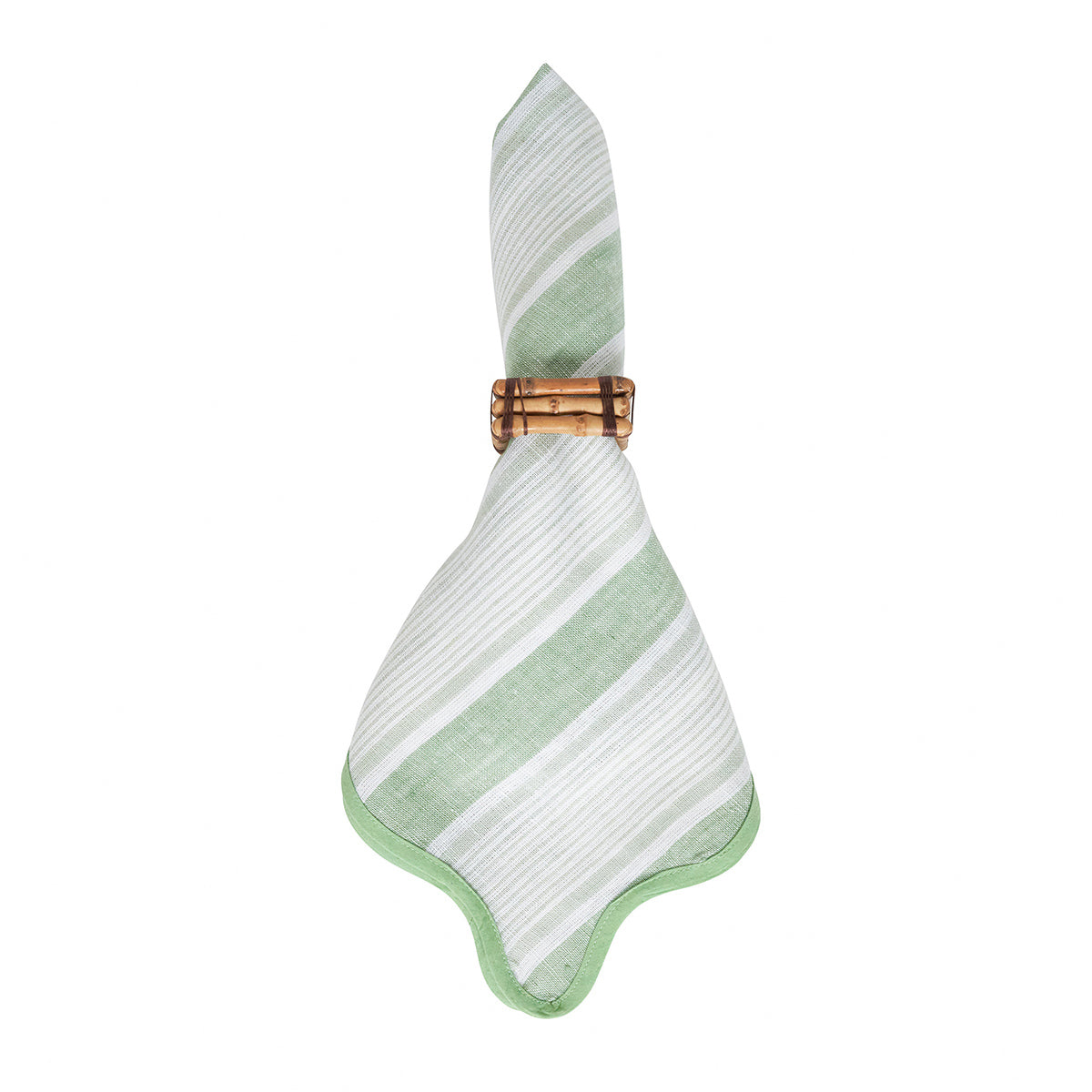 Cabana Stripe Napkin Set/4 - Seagrass - Image 2