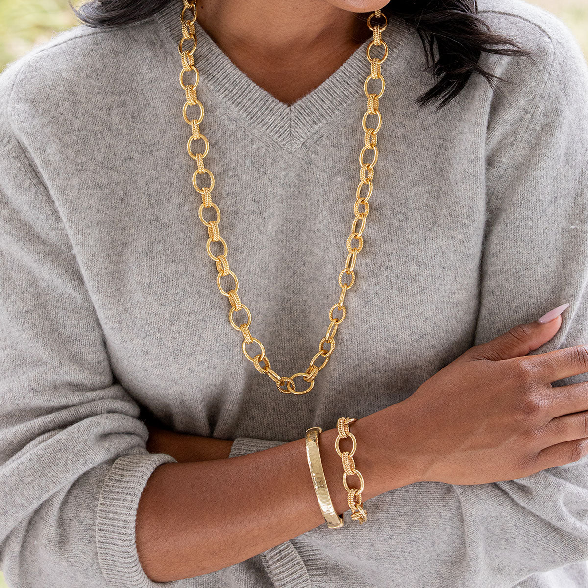 Cleopatra Regal Link Bracelet. 7+1.5 - Gold - Image 4