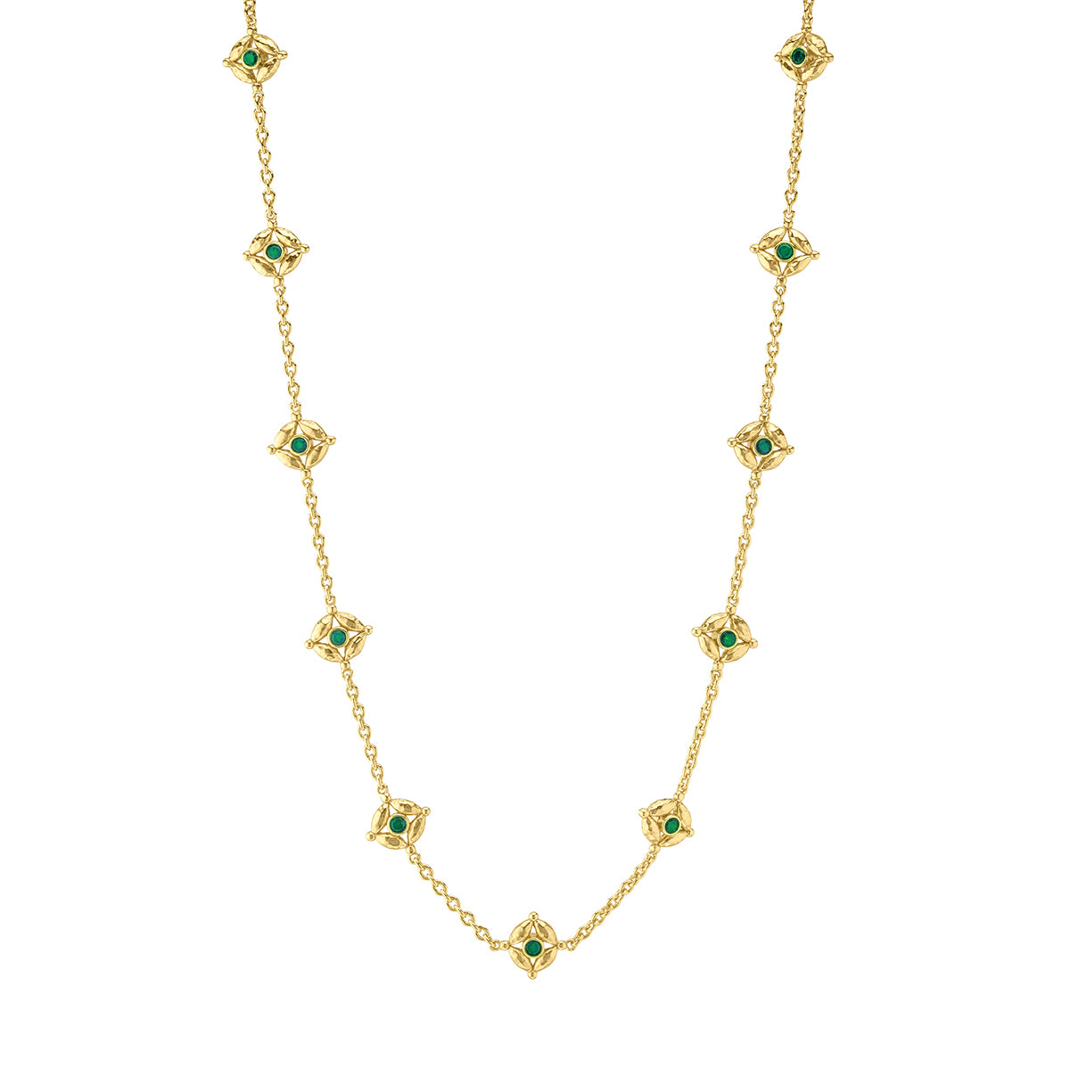Mystic Eye Double Sided Necklace. 16+2 - Blue Labradorite/Green Onyx - Image 2