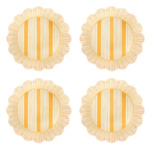Cabana Stripe Melamine Dessert/Salad Plate Set/4 - Sunshine