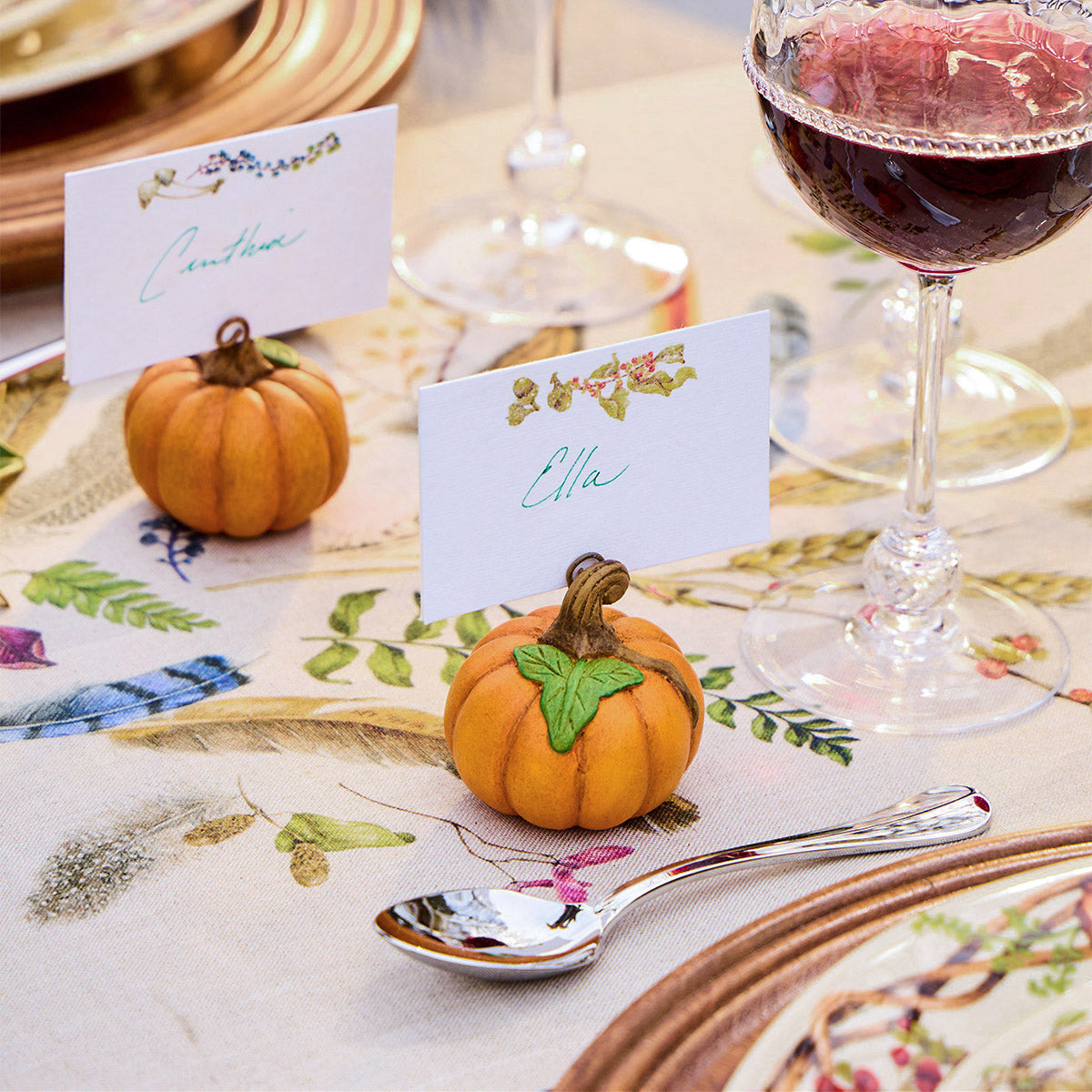 Forest Walk Pumpkin Place Card Holder. Set/4 - Multi - Image 5