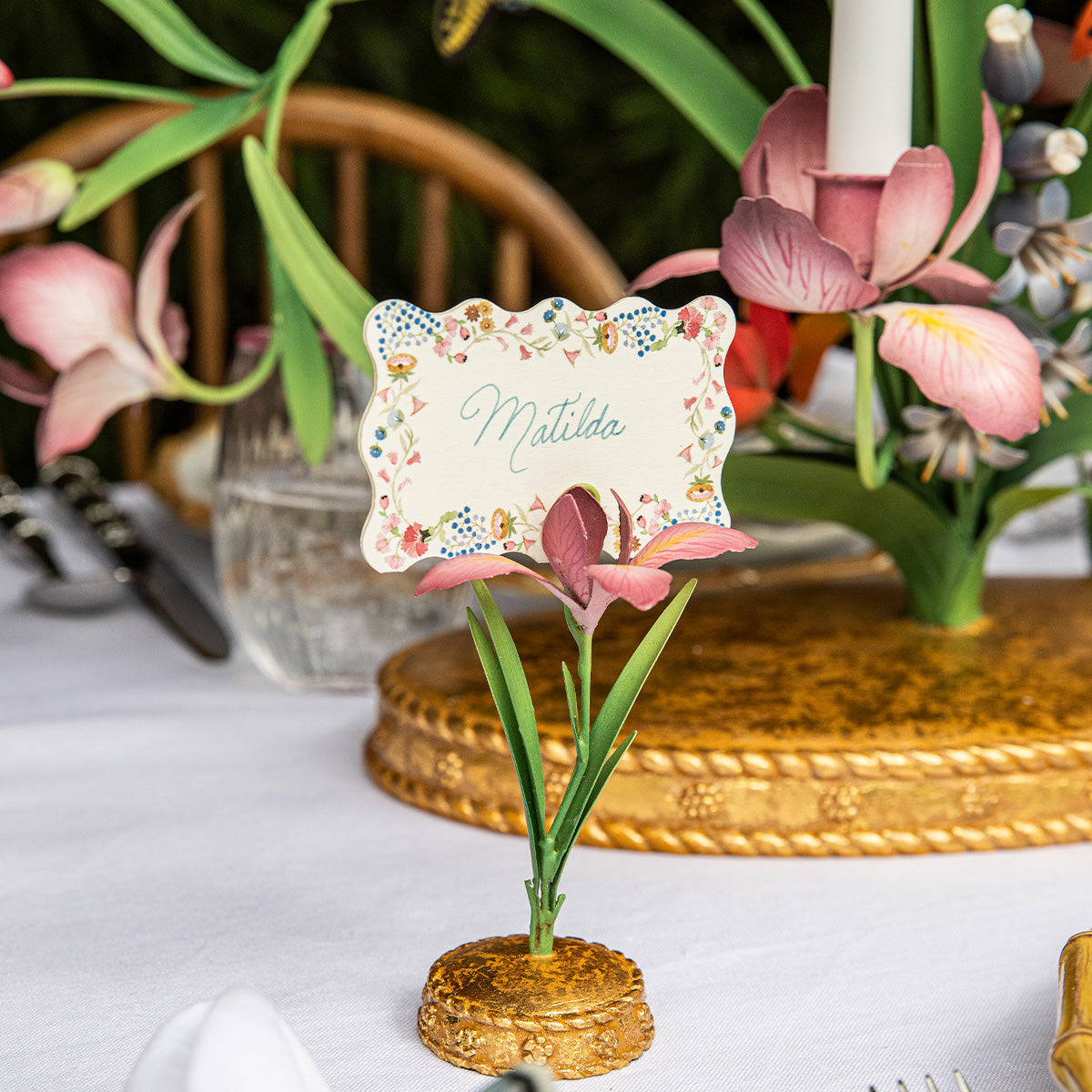 Meadow Walk Iris Place Card Holder - Pink - Image 5