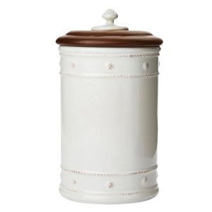 Berry & Thread 10 Canister with Wooden Lid - Whitewash