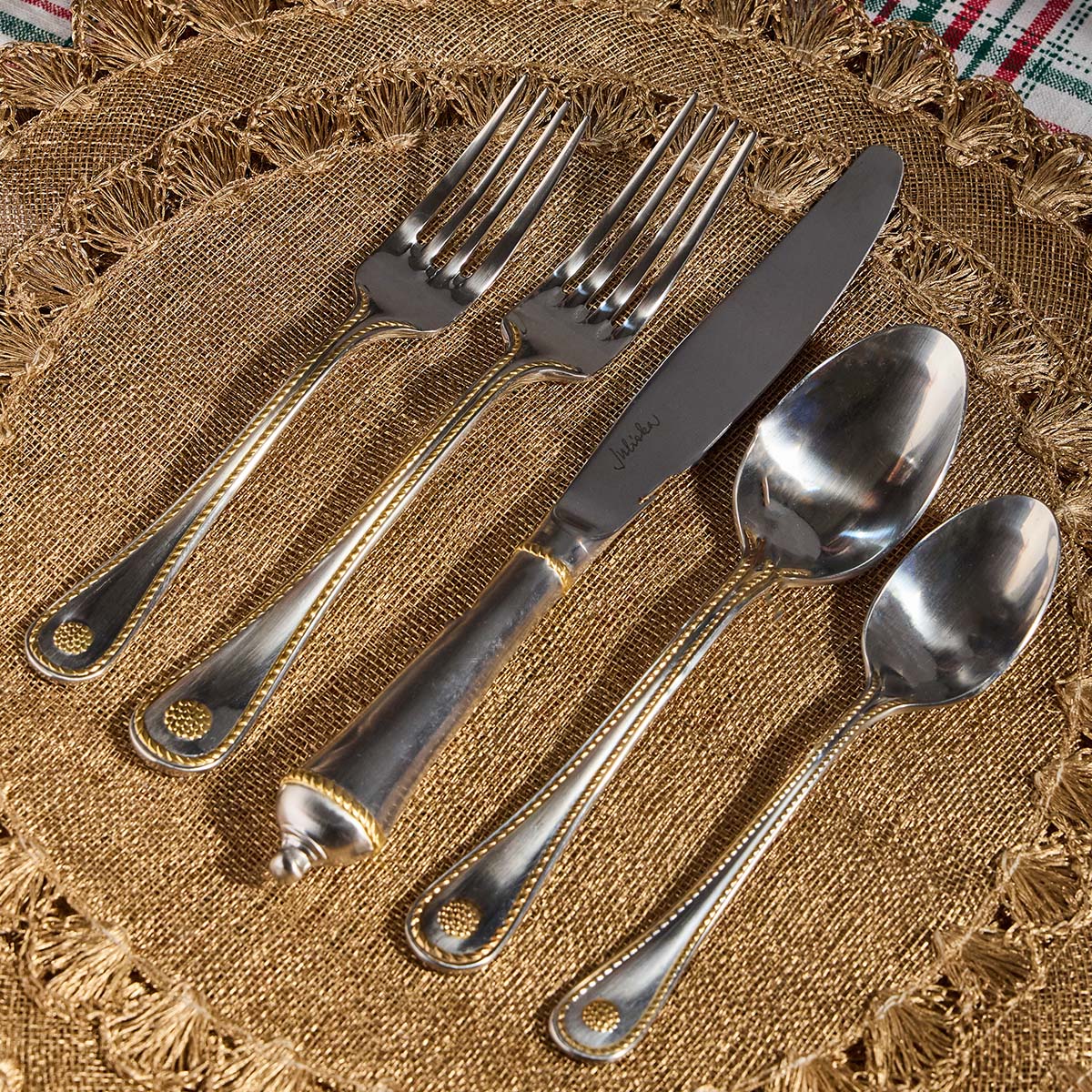 Berry & Thread 20pc Place Setting - Bright Satin with Gold - Image 3