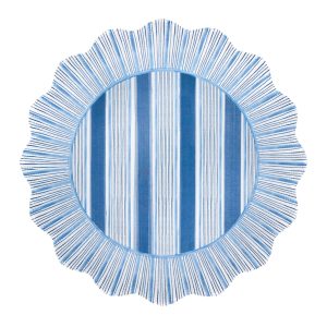 Cabana Stripe Melamine Dinner Plate Set/4 - Ocean