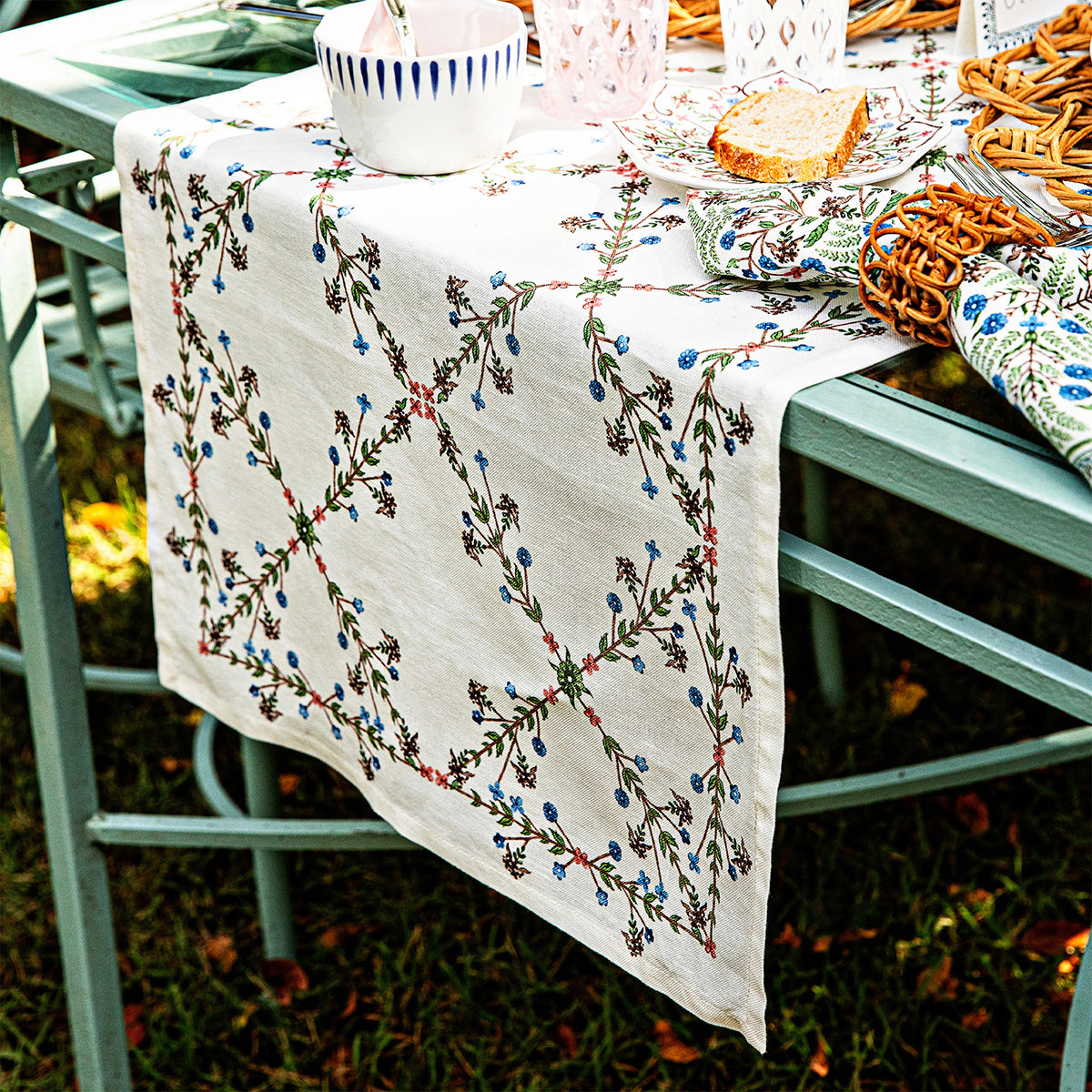 Villa Seville 18 x 90 Table Runner - Chambray - Image 3