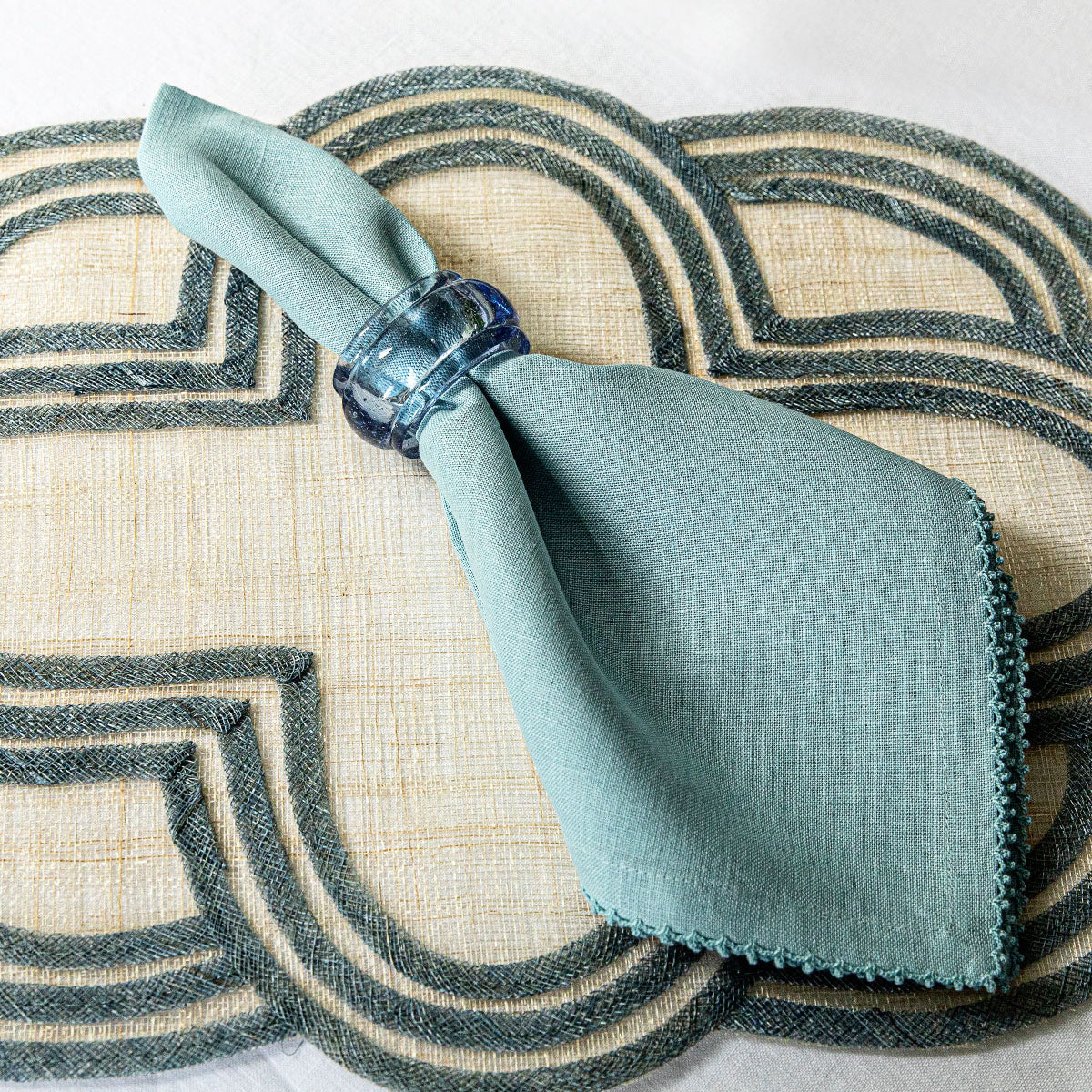 Berry Scallop Napkin Set/4 - Light Blue - Image 4