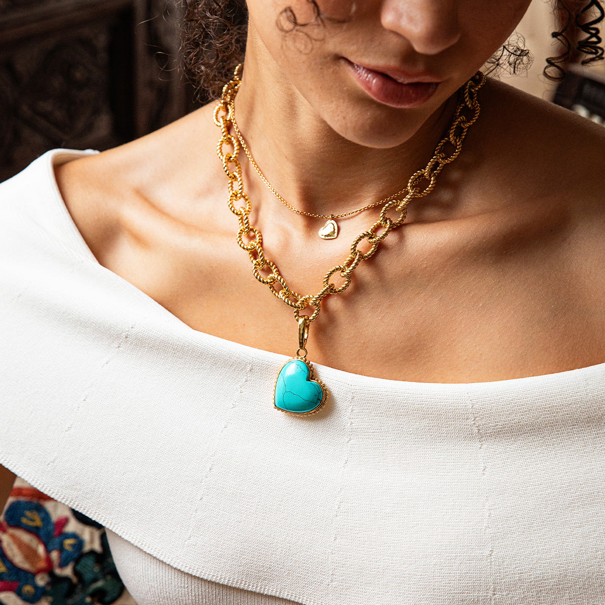Love Gem Charm/Pendant- Turquoise - Image 4