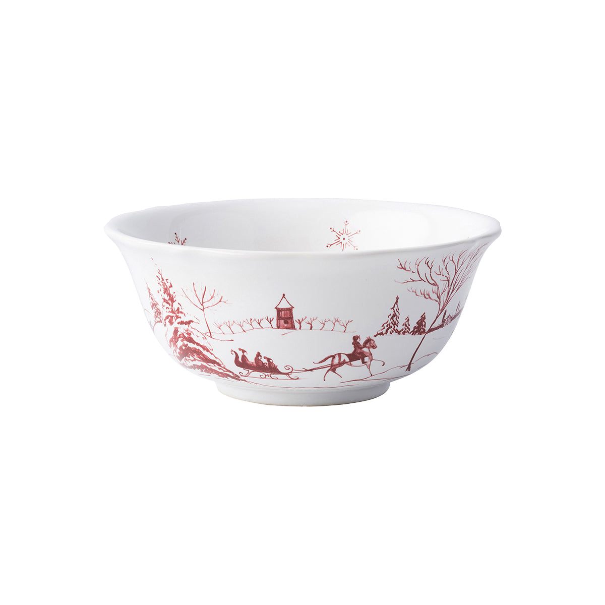 Country Estate Winter Frolic Cereal/Ice Cream Bowl - Ruby - Image 3